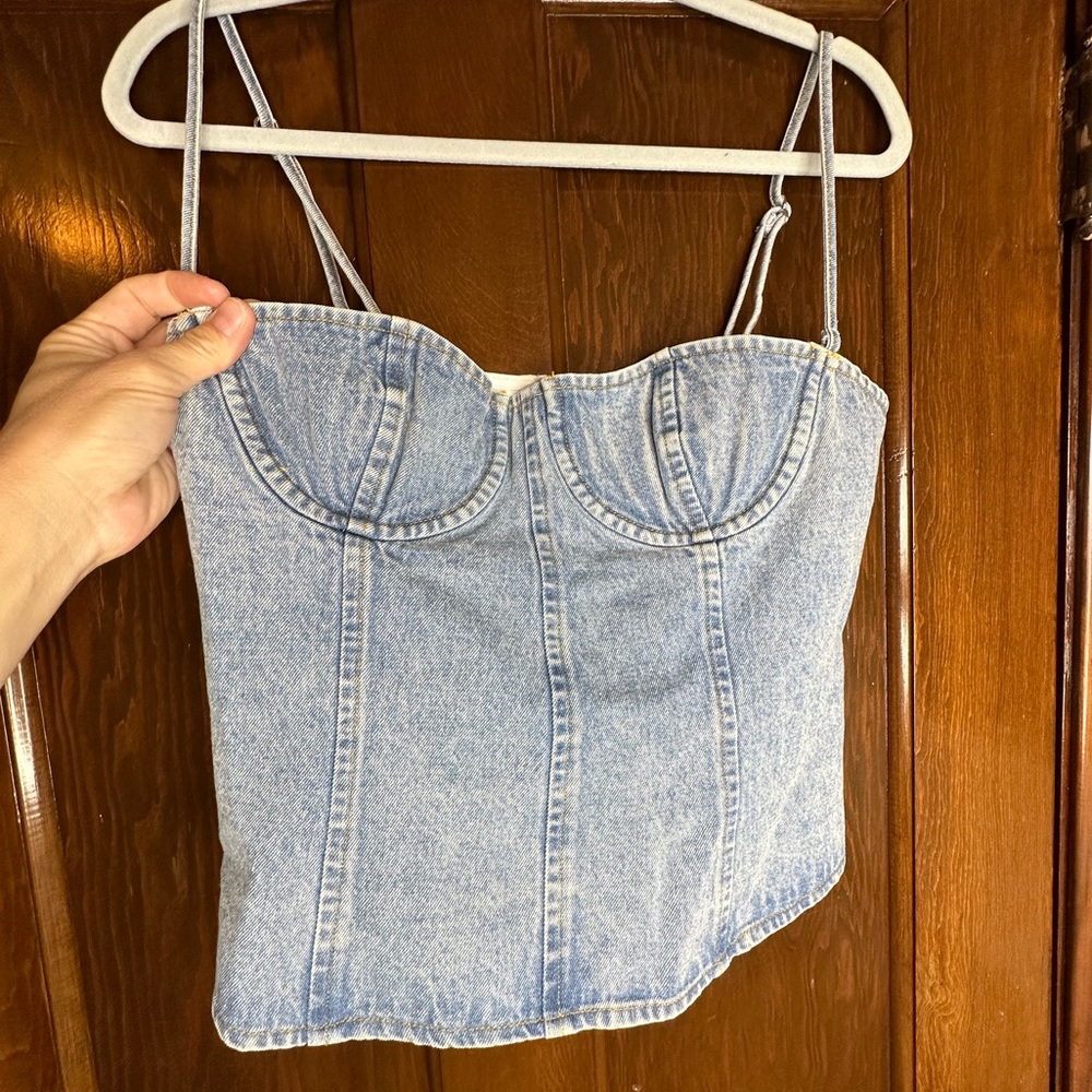 WEWOREWHAT Underwire Denim Corset top - Size 12 - NWT - ONLY one on Poshmark!